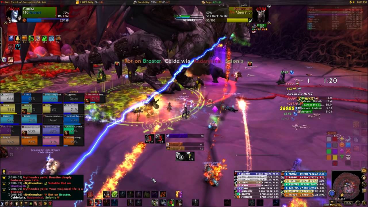 Nythendra | Fire Mage & Enhancement Shaman PoV | Emerald Nightmare Heroic