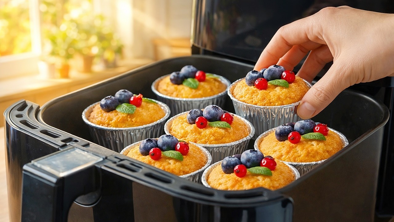 They melt in your mouth! The simplest and most delicious cupcakes in an Air Fryer!