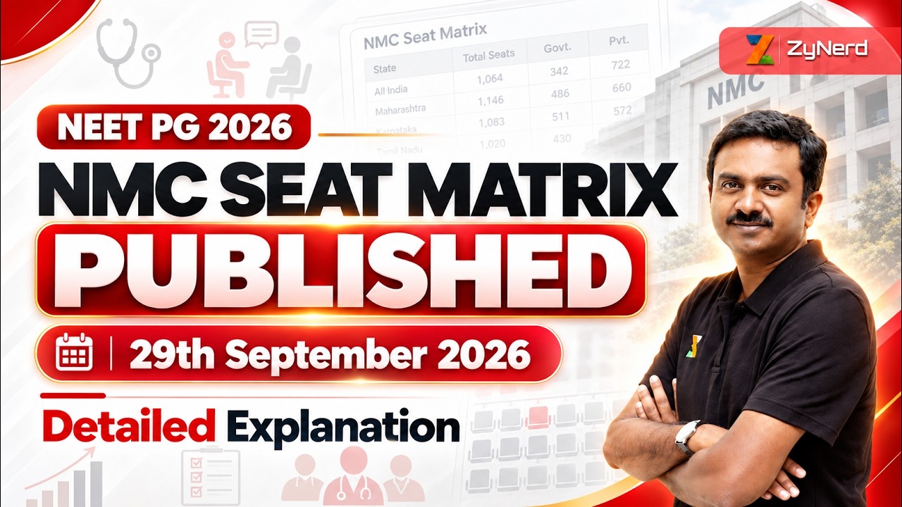 NMC Seat Matrix Published On 29th September 2026 | Detailed Explanation | NEET PG - 2026