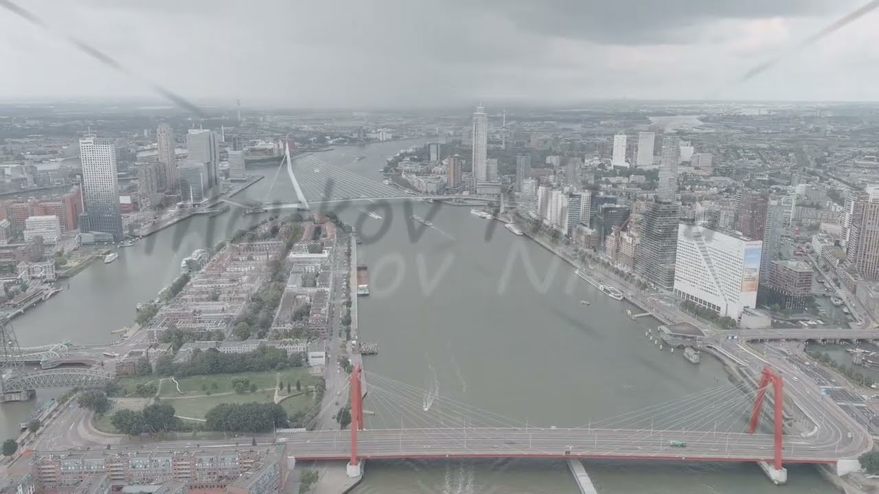 A-Log. Rotterdam, Netherlands. Erasmus Bridge. Willemsbrug Bridge. Noordereiland Island. View of the