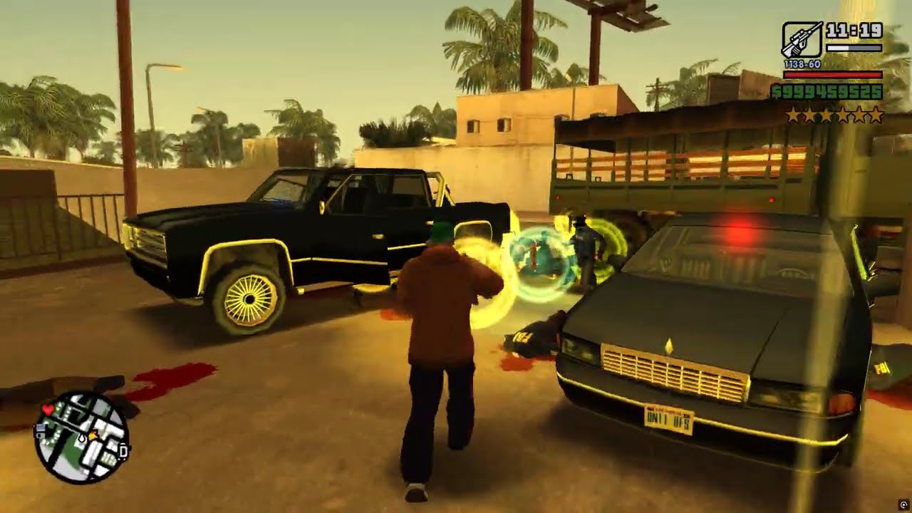 GTA San Andreas - Unity Station Shooutout & Rampage + Six Star Escape