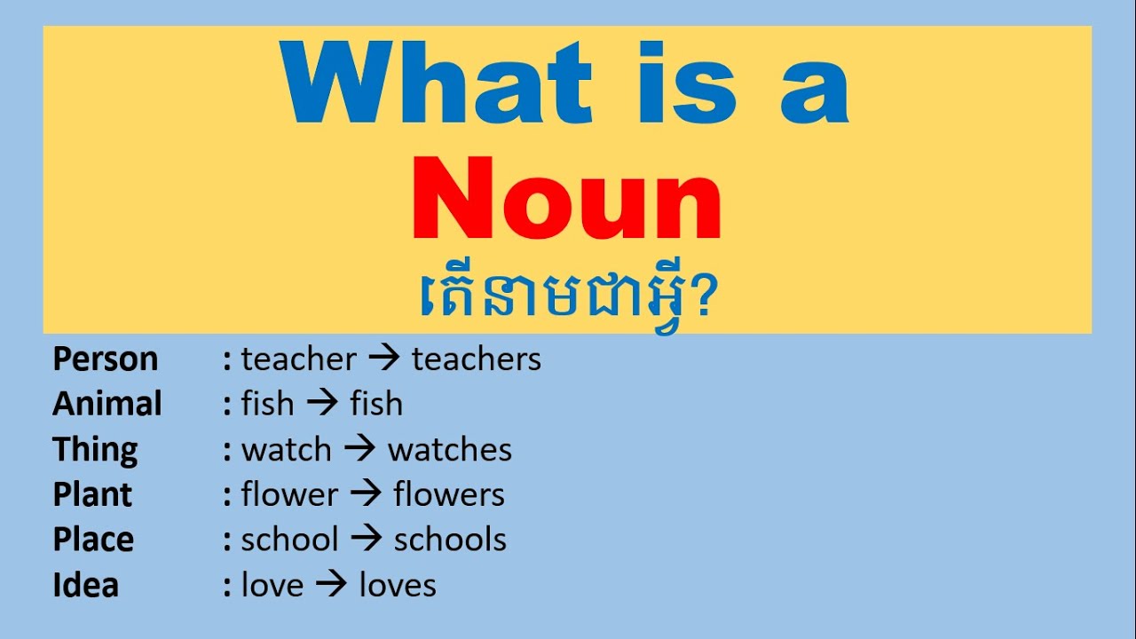 Video 37:  តើនាមជាអ្វី? || What is a Noun?