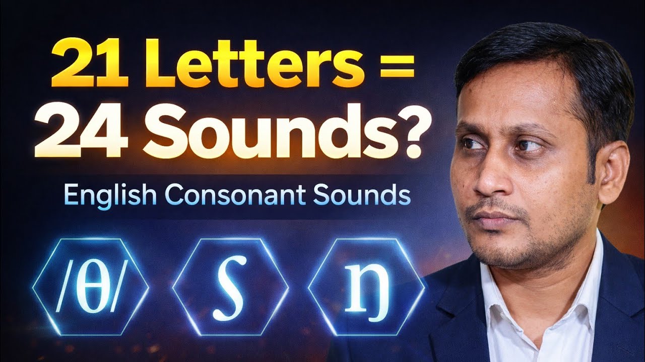 English Consonant Sounds Explained in Hindi | 21 Letters vs 24 Sounds (IPA)