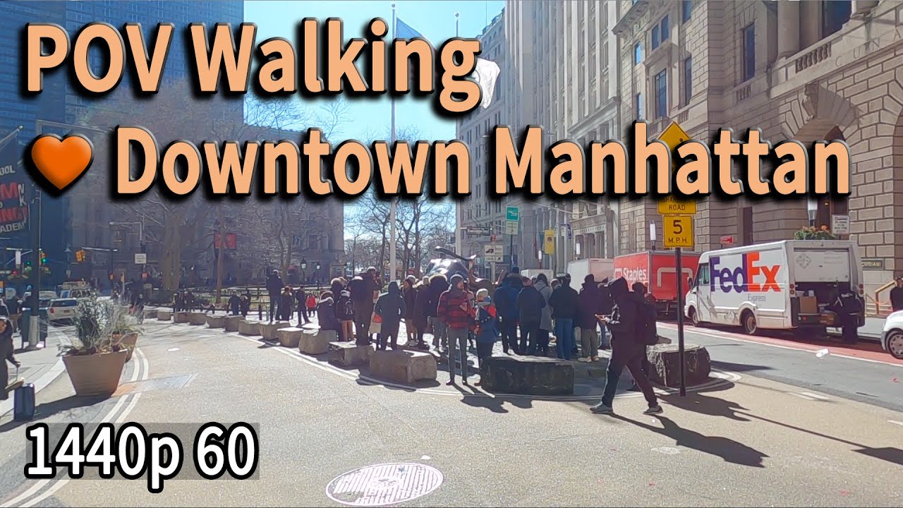 🍊,Walking Downtown Нижний Манхэттен, Нью-Йорк, Walking Tour²·⁷ᴷ⁶⁰