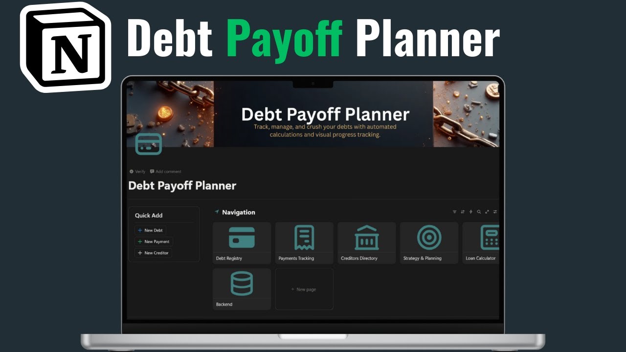 Debt Payoff Planner for Notion | Track, Strategize & Become Debt-Free Faster
