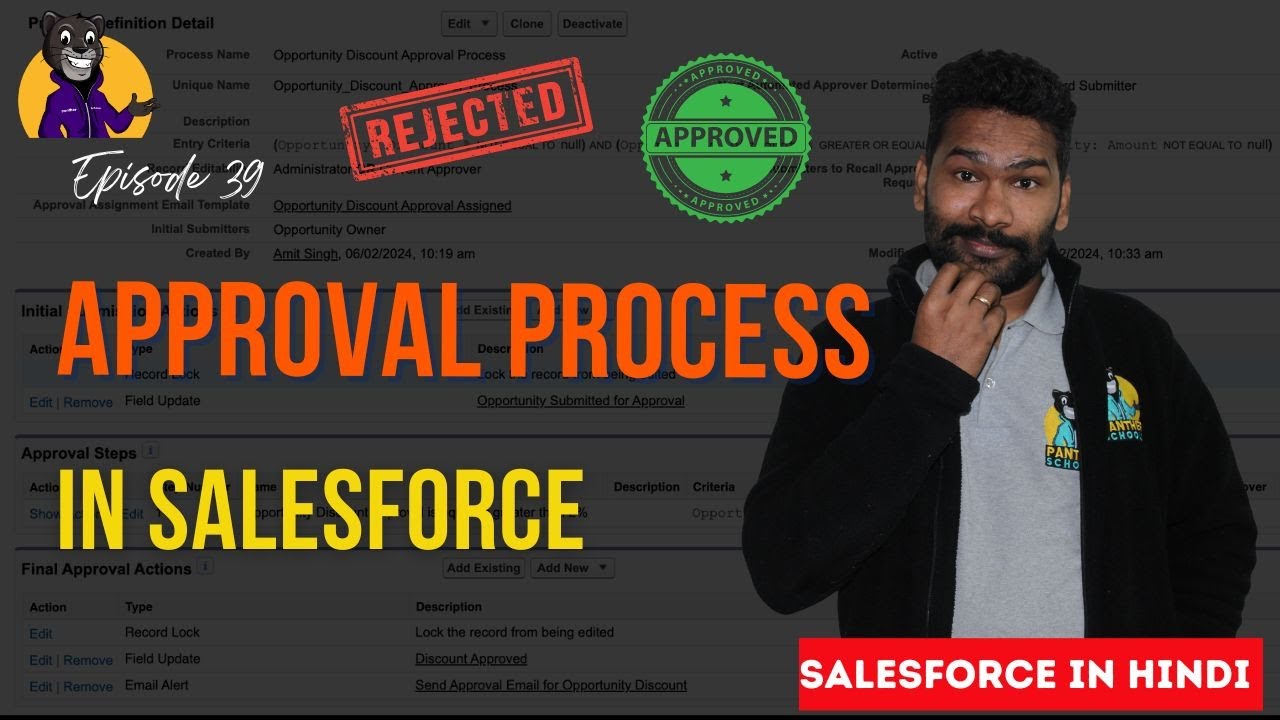 DAY39 - Introduction to Approval Process in @salesforce with @sfdcpanther #pantherschools #sfdcadmin