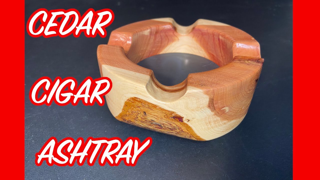Wood turning: Cedar/ Slate Cigar Ashtray