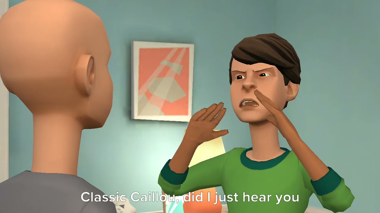 Classic Caillou sings Old MacDonald (Baby Tv Song) and gets grounded