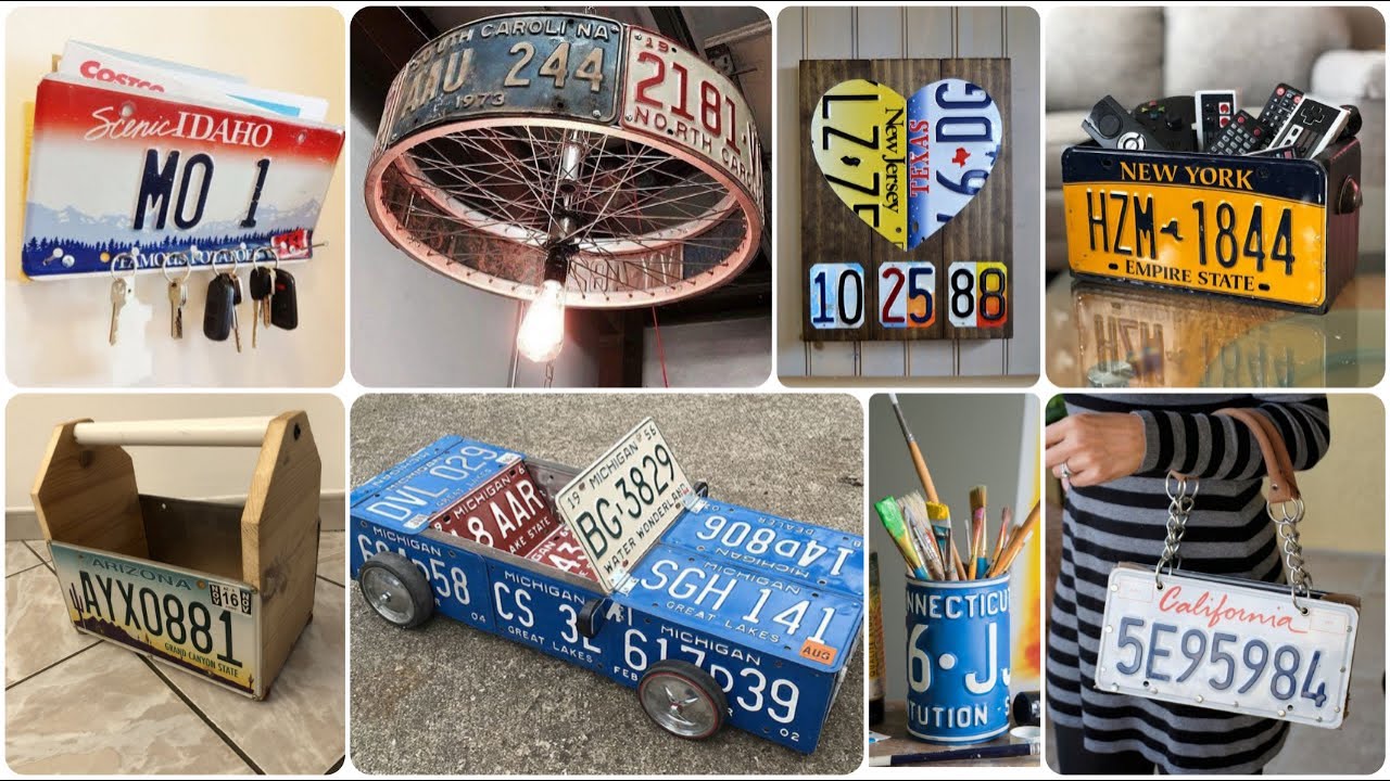 USEFUL Ideas What To Do With Old License Plates  Home Decor Ideas With Scrape Metal Interior Decor