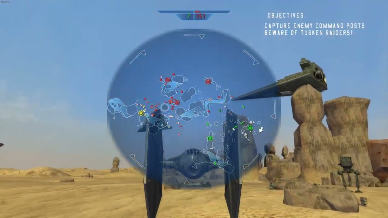 Star Wars Battlefront (2004) - Tatooine: Dune Sea 128v128 gameplay Empire (EGM V3.1)