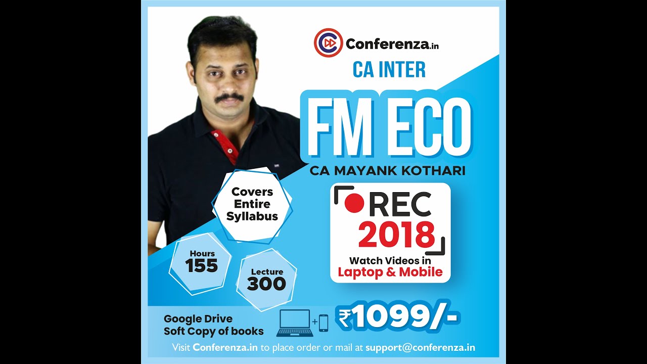 Inter FM ECO Lectures at Rs.1099 | Laptop + Mobile | 2018 Recording