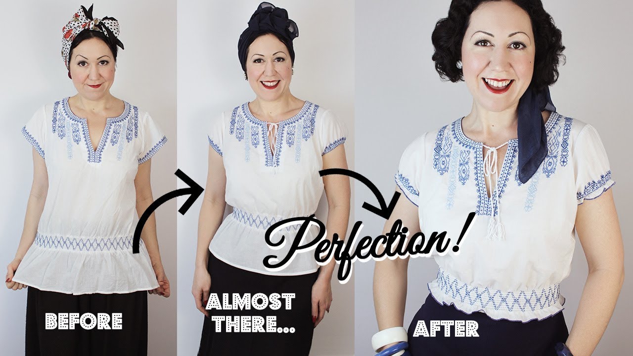 A 1930's peasant style blouse refashion, so good I did it twice... wait what?? Thrift to Vintage