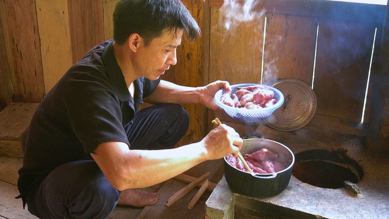 Diary of harvesting agricultural products - Boiled sweet potato with honey, Cool off on a summer day