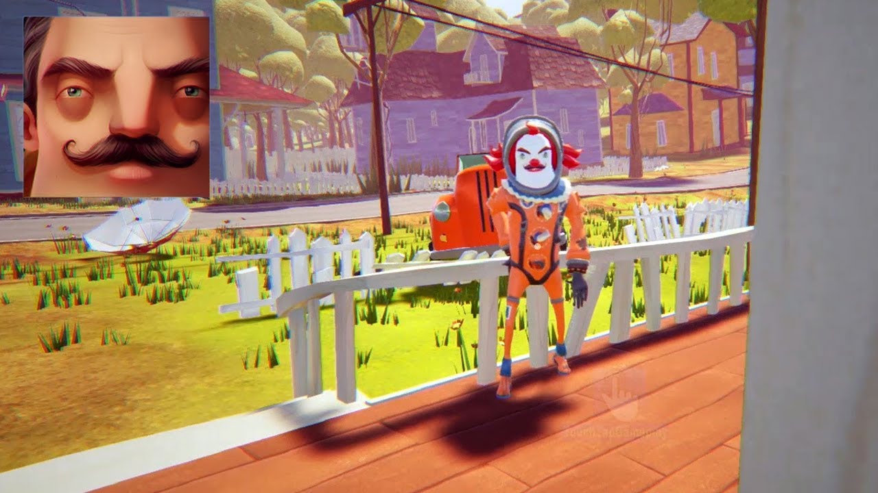 Hello Neighbor - My New Neighbor Astronaut (Secret Neighbor) Act 2 Trampoline Gameplay Walkthrough