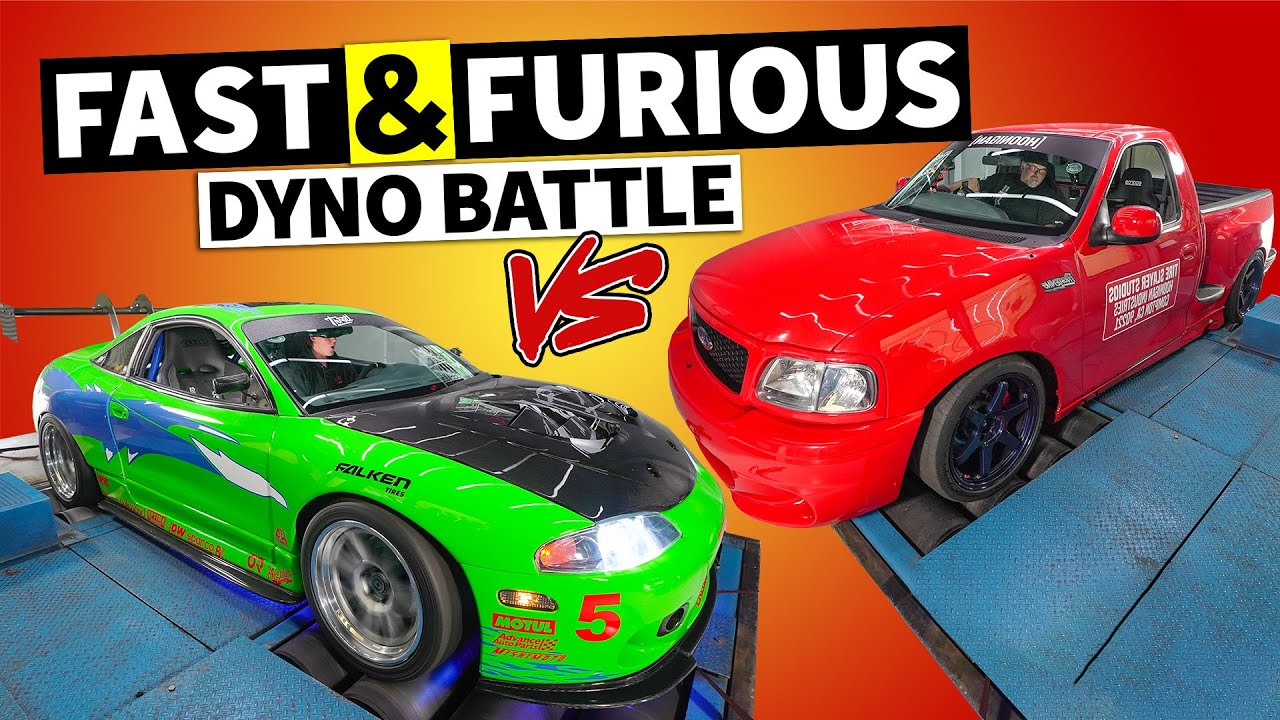FAST & FURIOUS DYNO WAR! Hoonigan’s 2JZ powered Ford F150 vs @throtl's Eclipse GSX