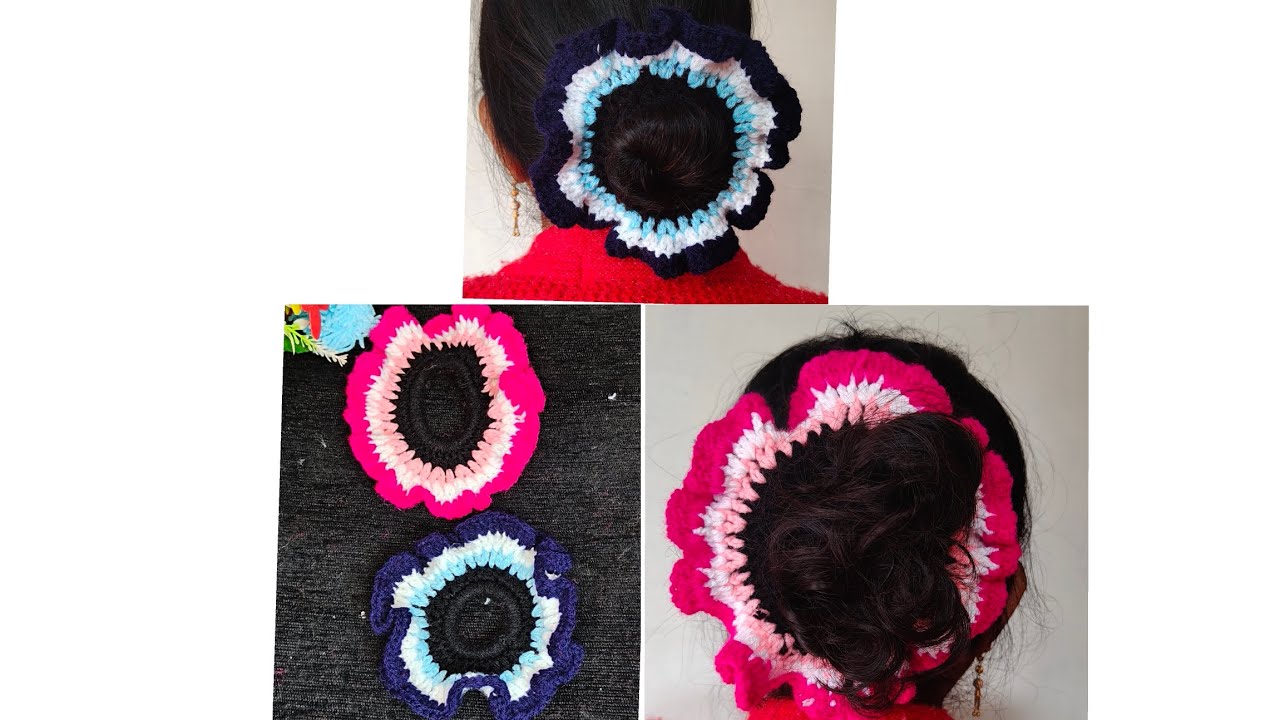 VERY BEAUTIFUL 😍 CROCHET 🧶 EVIL EYE 👁️ HAIR ACCESSORY ❤️#scrunchies #crochetpatterns #knittig 