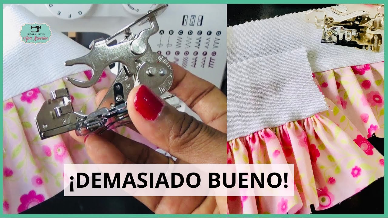 INCREIBLES RESULATDOS  FRUNCIR y hacer TACHONES  de manera casi automática _ Prensatelas Ruffler