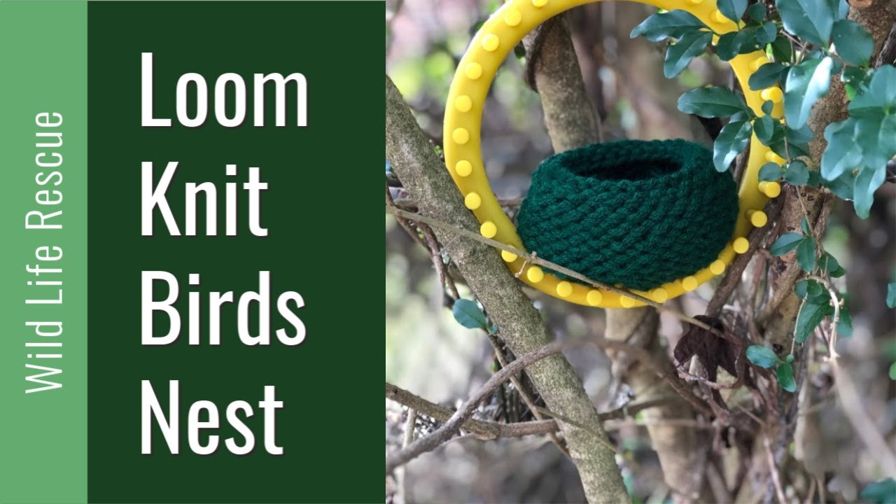 LOOM KNITTING Birds Nest Basket on Round Loom Wildlife Animal Rescue Loomahat