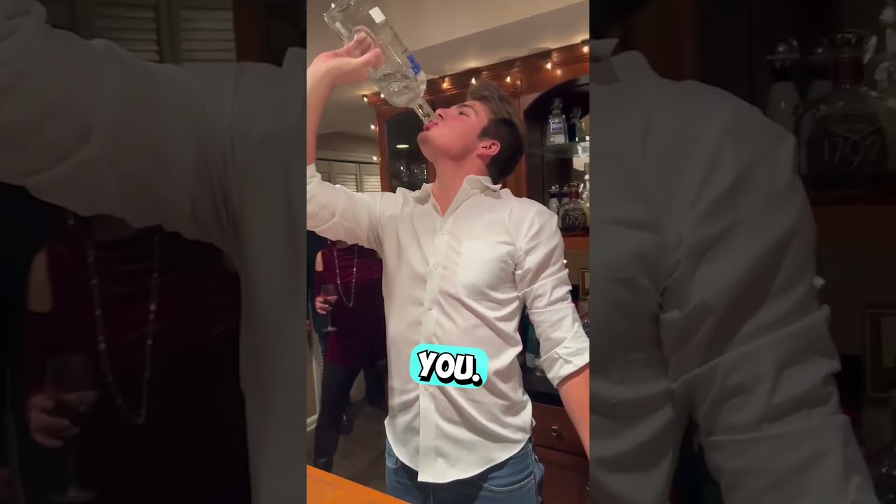 He Proved to His Friends He Could Drink the Entire Bottle 😳 #shorts