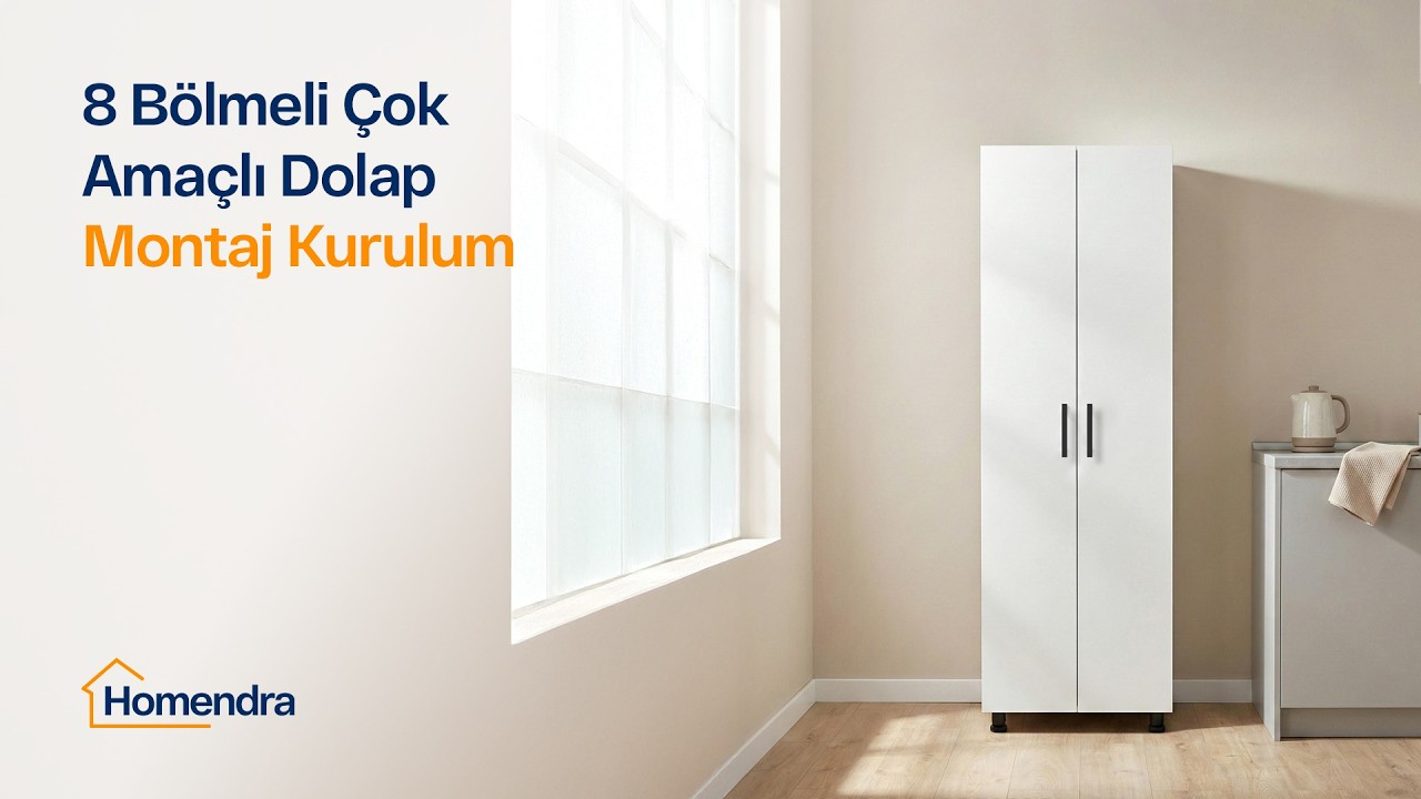 Homendra 8 Bölmeli Çok Amaçlı Dolap Montaj Kurulum