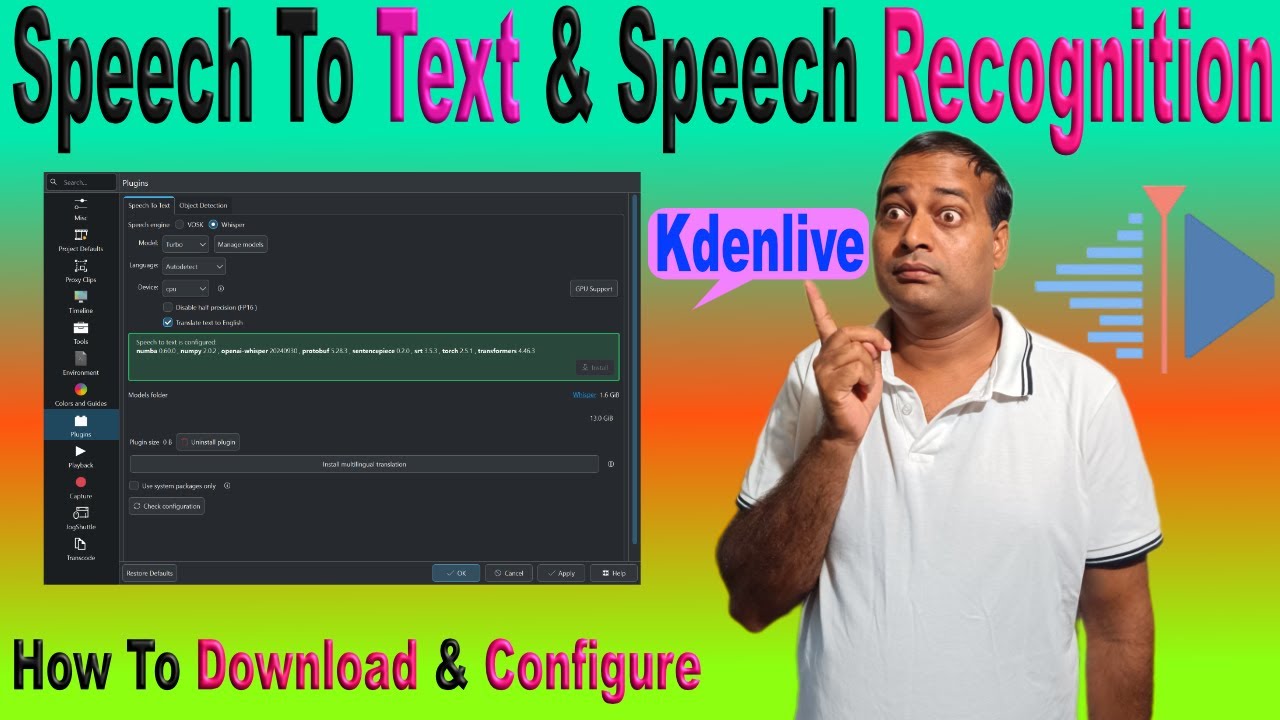 How to Set Up Speech-to-Text in Kdenlive (Whisper AI Tutorial)