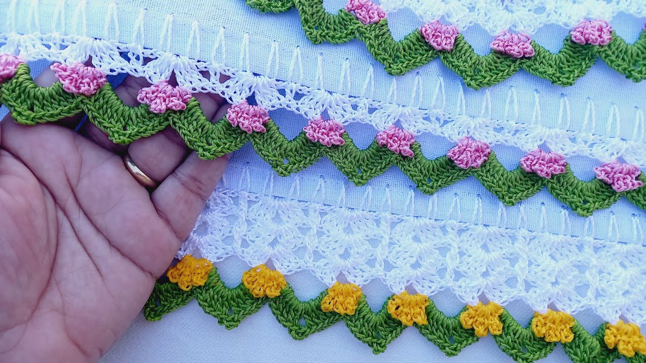 BICO DE CROCHÊ PARA PANO DE PRATO FÁCIL E RÁPIDO 🌼