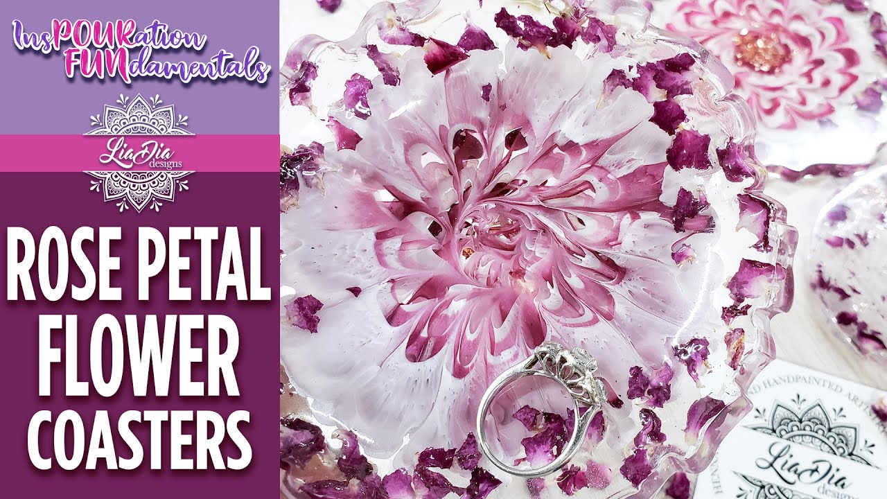 LiaDiaDesigns | SO PRETTY! Rose Petal Flower Coasters and Bowls! - Epoxy Resin Flower Coasters