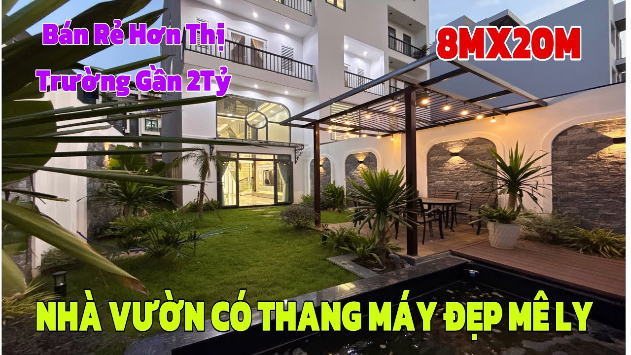 Bán Đẹp mê ly luôn ! Với căn NHÀ VƯỜN 8M x 20M 4 lầu Thang Máy đường to sát Gò Vấp - Rẻ Hơn gần 2 tỷ