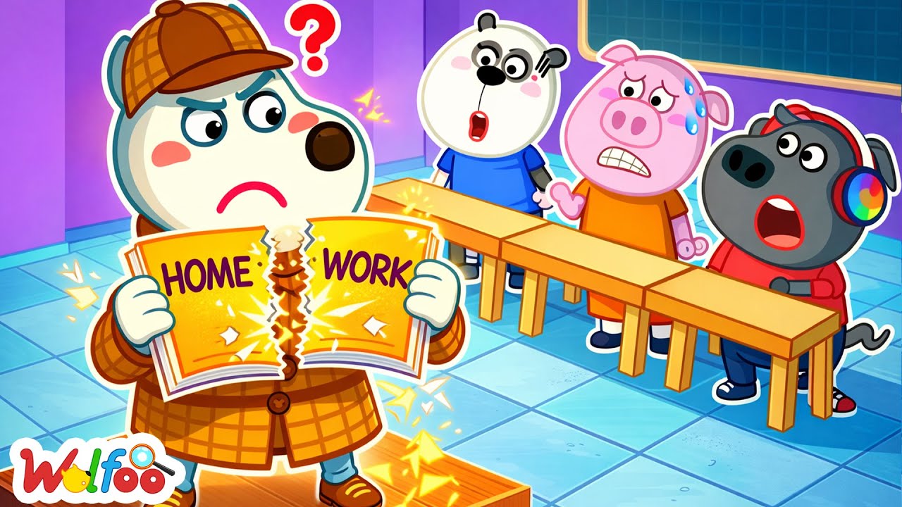 Who Ripped Wolfoo’s Homework? 🕵️‍♂️ Wolfoo Detective Story for Kids | Wolfoo Cartoon for Kids