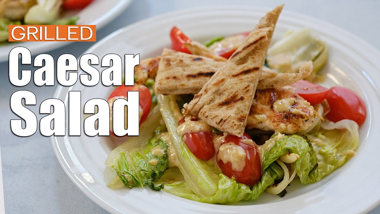 Grilled Romaine and Chicken Caesar Salad