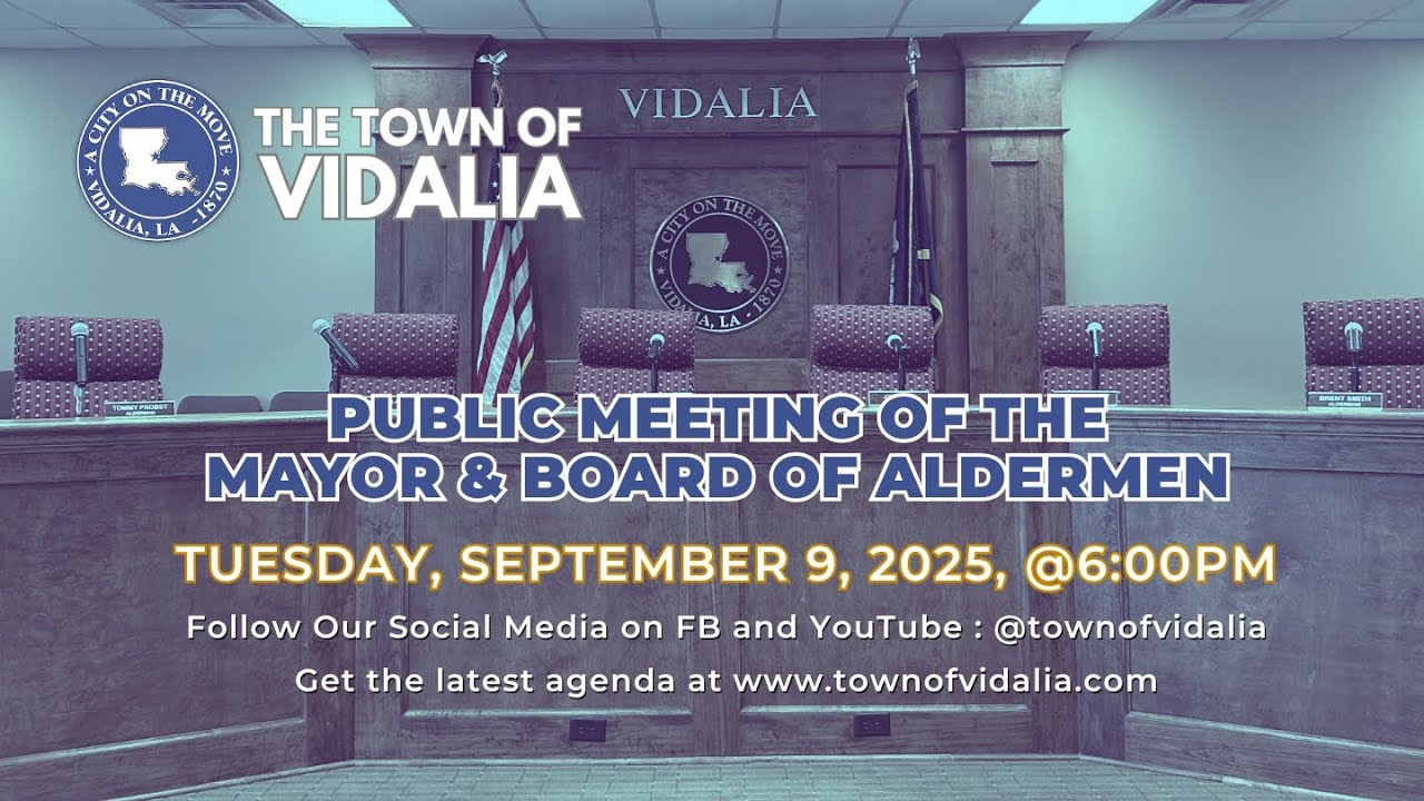 Town of Vidalia: Regular Public Meeting 9-9-25