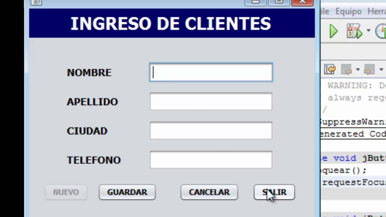Netbeans Guardar datos a MySql Java Video 2