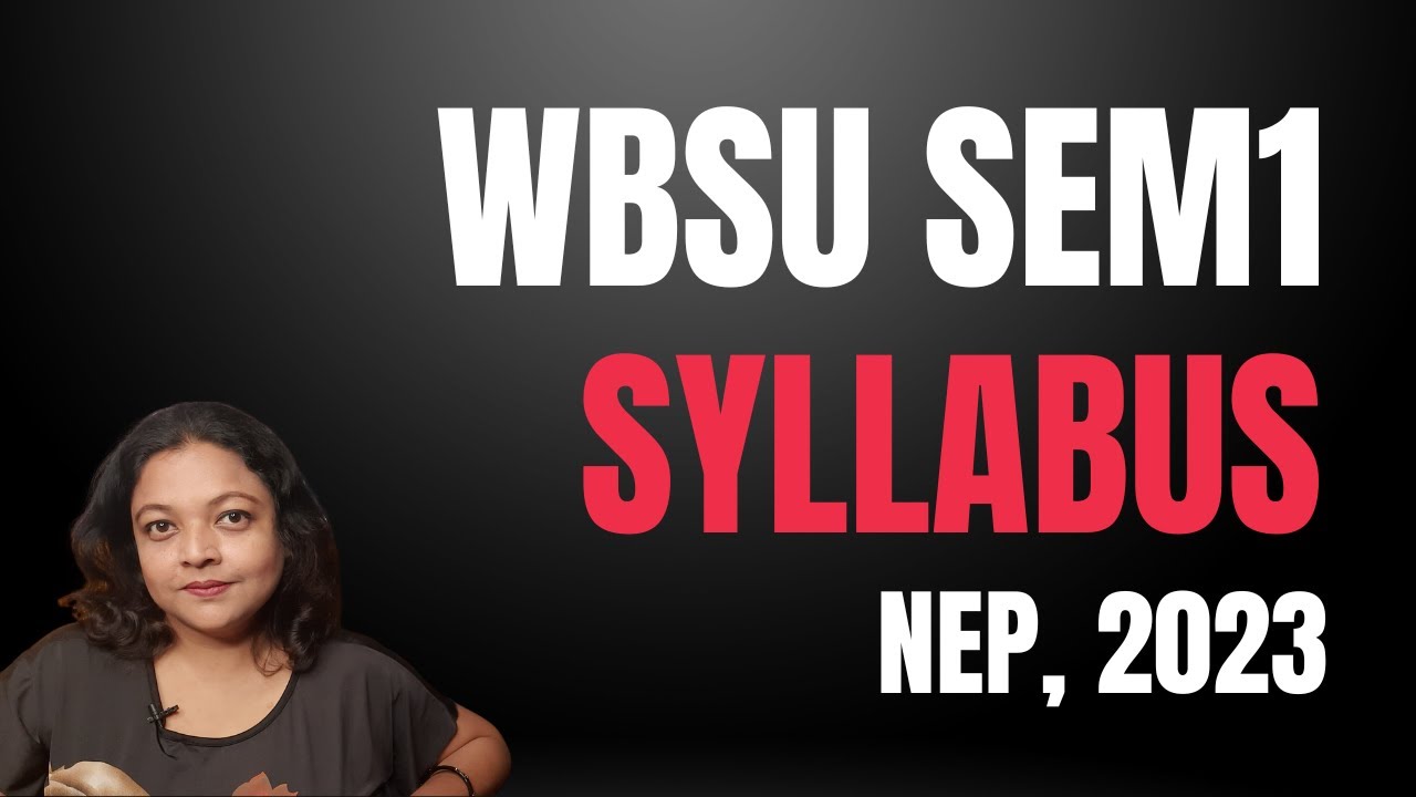 WBSU English Honours Sem 1 | Syllabus | NEP 2023