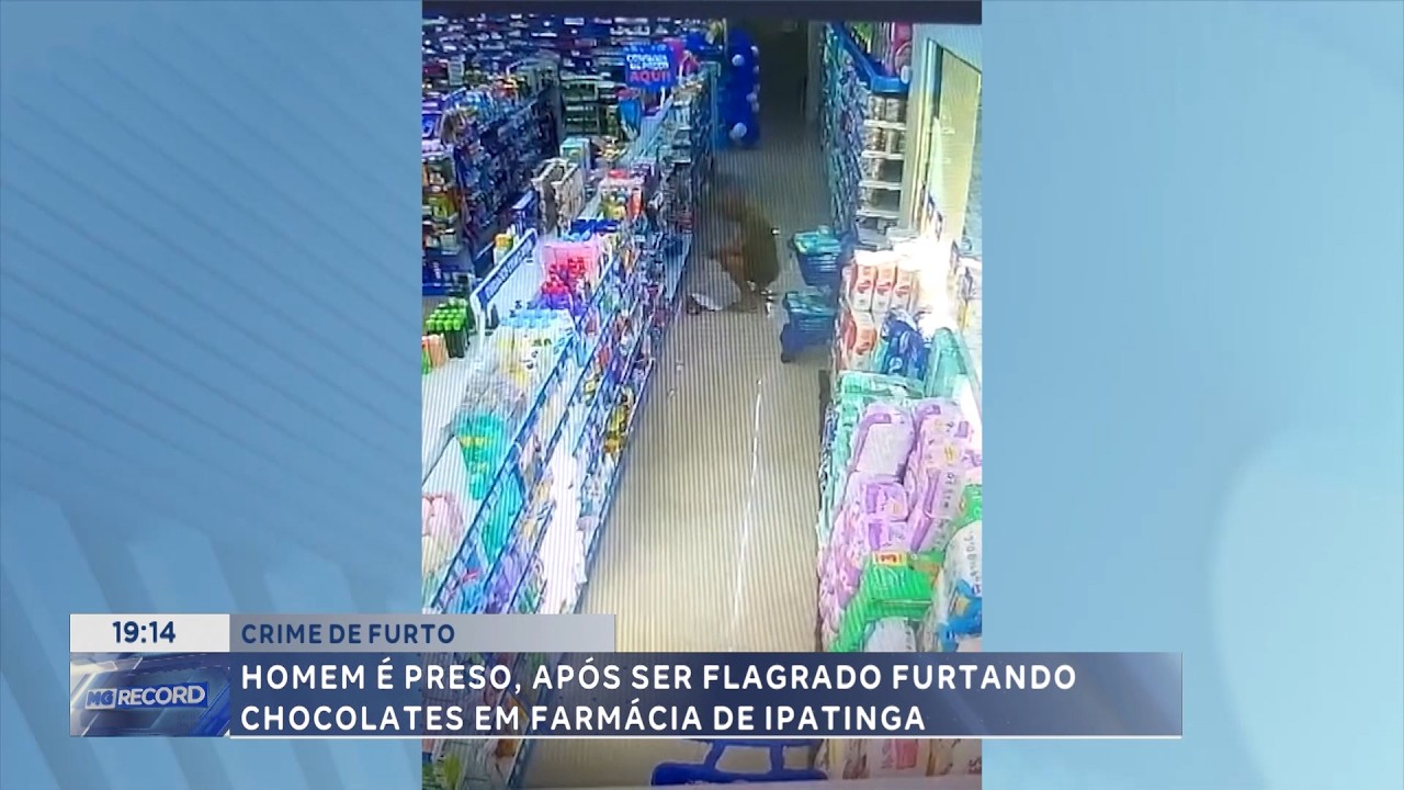 Crime de furto: Homem é preso após furtar chocolates em farmácia de Ipatinga.