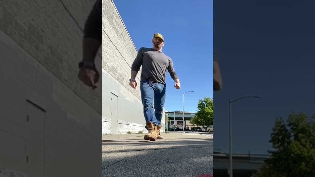 Filmed walking at a jobsite.  #mrcrushanddestoy #bluecollar #bulge #workboots #constructionworker