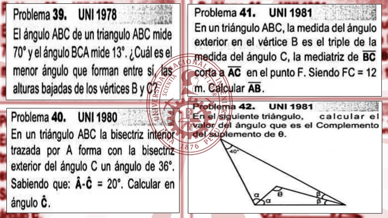 Capítulo 2: DOMINA Triángulos con Preguntas de Admisión UNI #geometria #admisión2026 #UNI