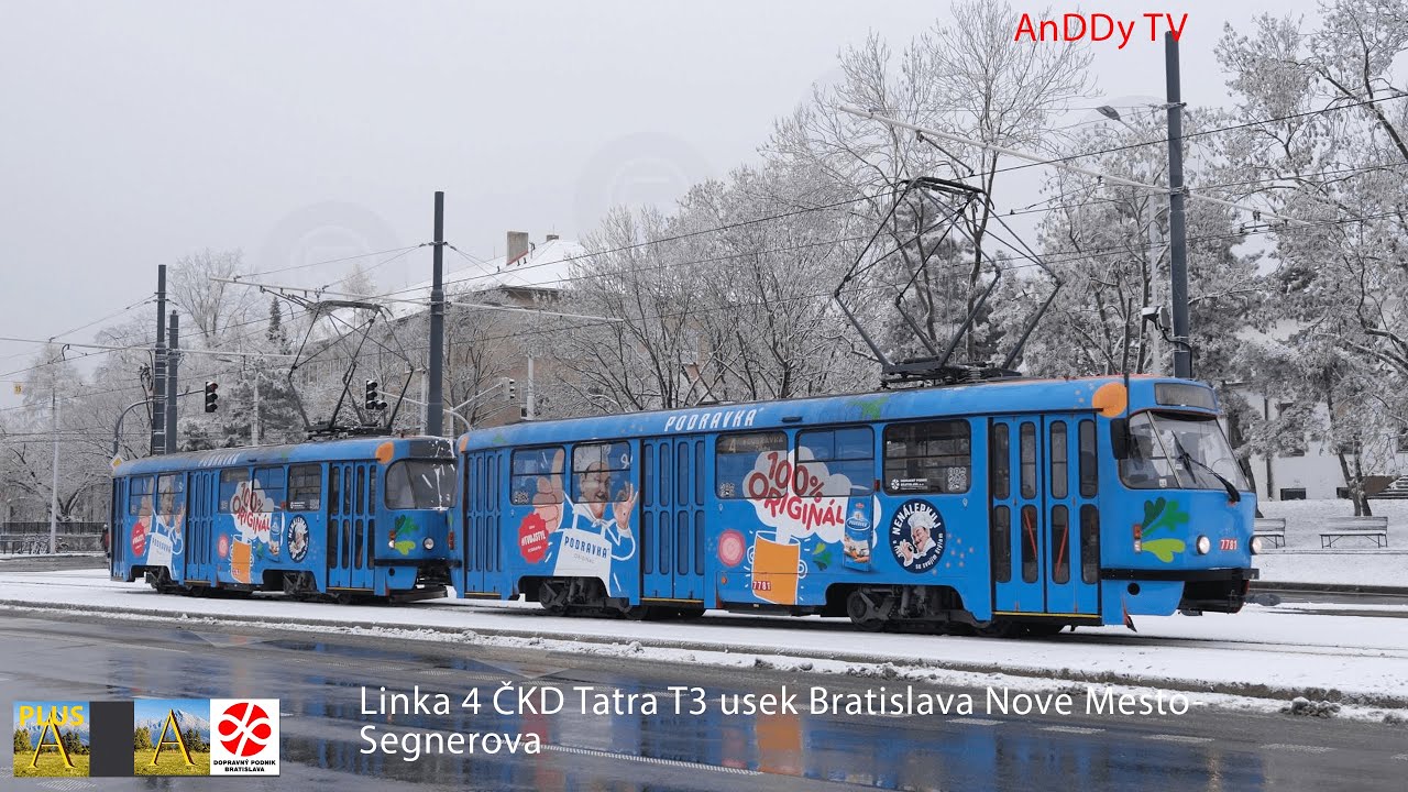 Električka linka 4 Bratislava Nove Mesto Segnerova ČKD Tatra T3