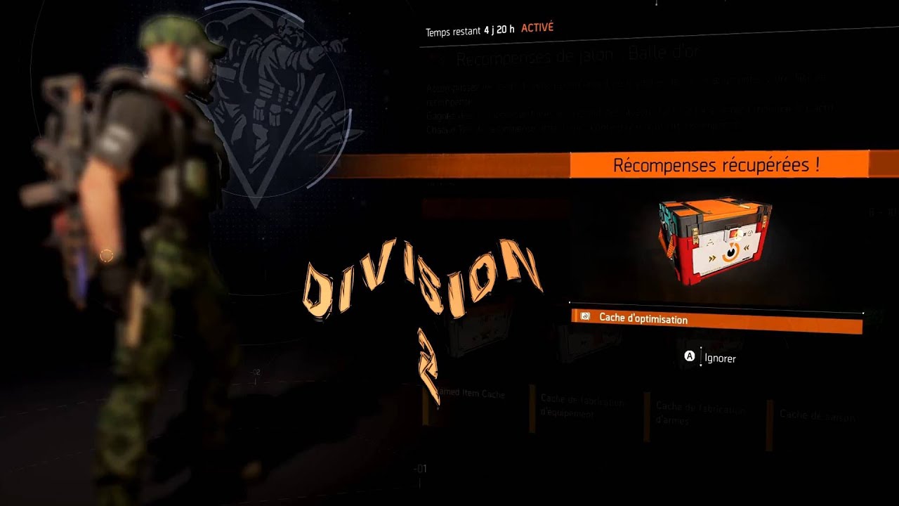 THE DIVISION 2 RÉCOMPENSES DE JALON BALLE D OR EN LÉGENDAIRE