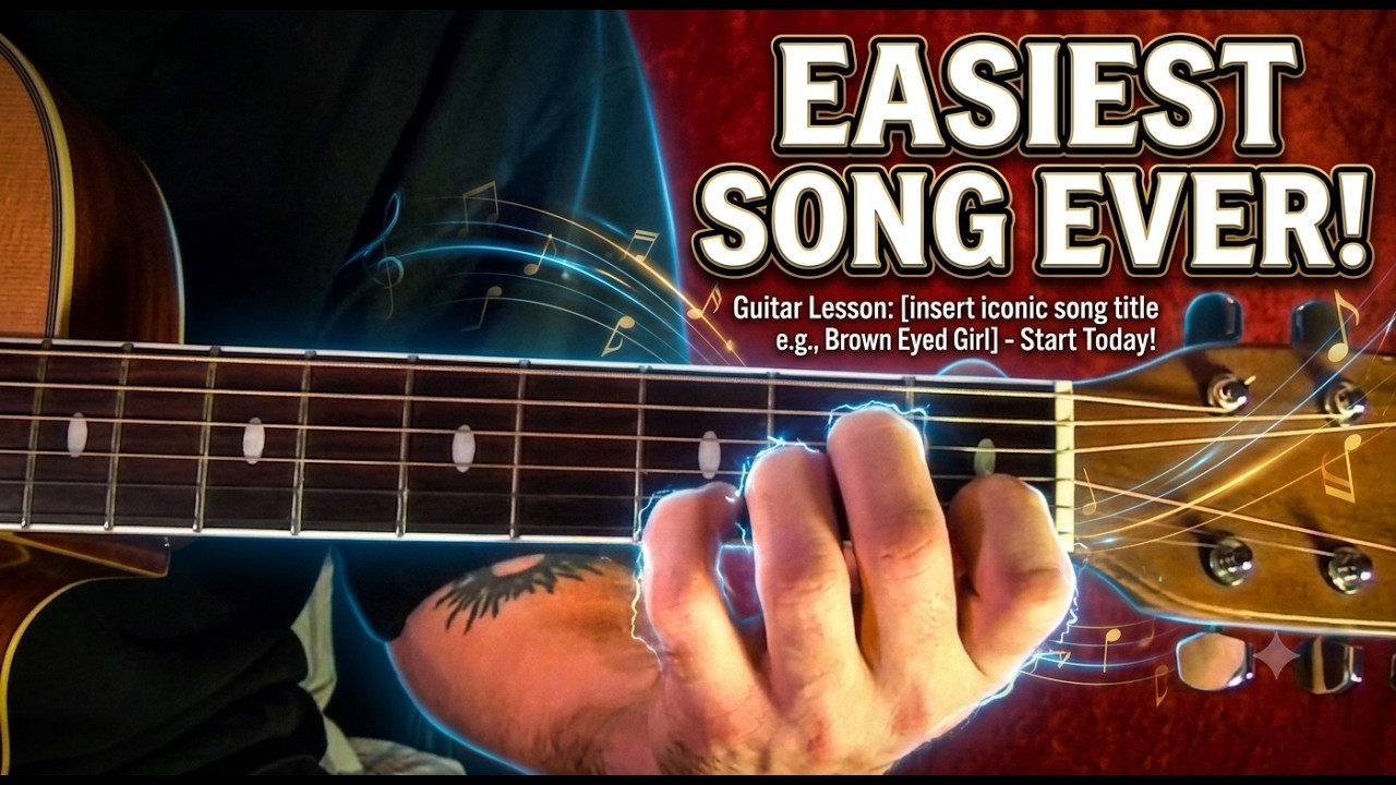 EASIEST SONG EVER!! Perfect For Beginner Players - Guitar Lesson