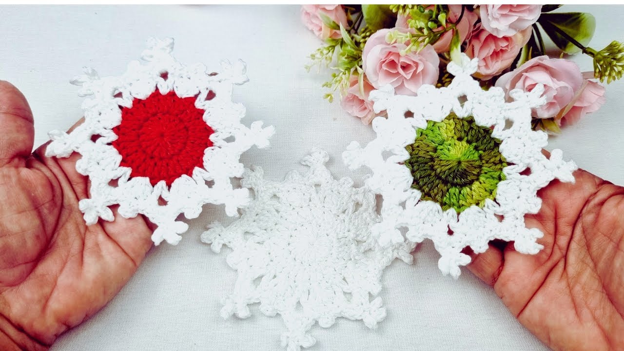 PORTA COPOS FLOCO DE NEVE DE CROCHÊ @PittysArts