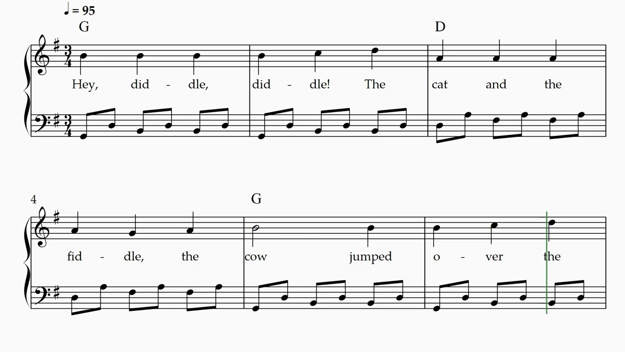 Hey Diddle Diddle | Piano Sheet Music