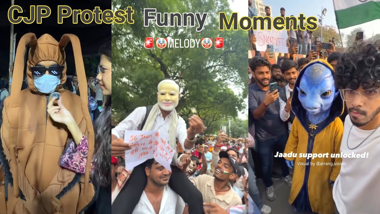 CJP Protest Funny Moments 😂Gen Z Protest In India Funny Moments 😂CJP Protest Delhi Jantar Mantar 