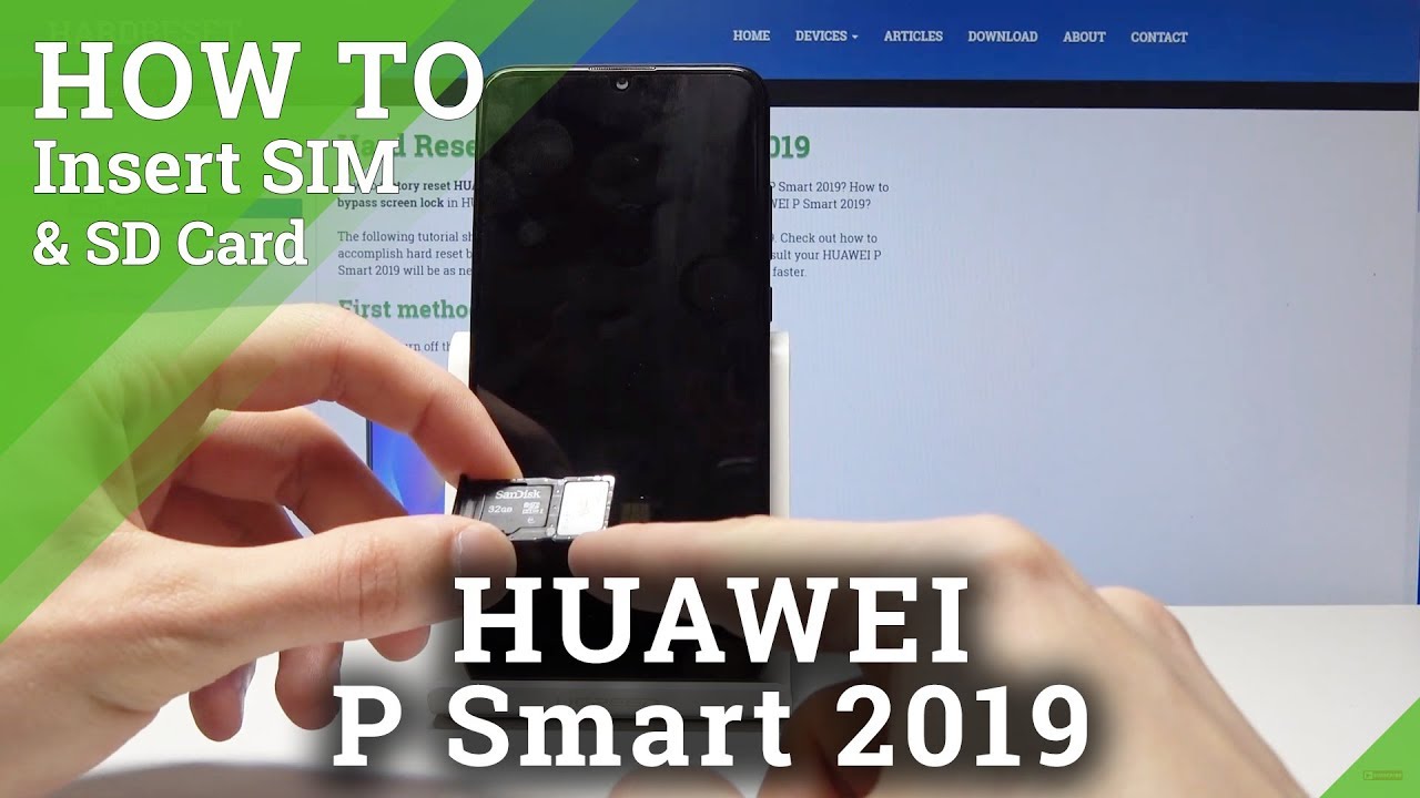 Как установить SIM-карту и SD-карту в HUAWEI P Smart 2019 — Установка Nano-SIM и Micro SD