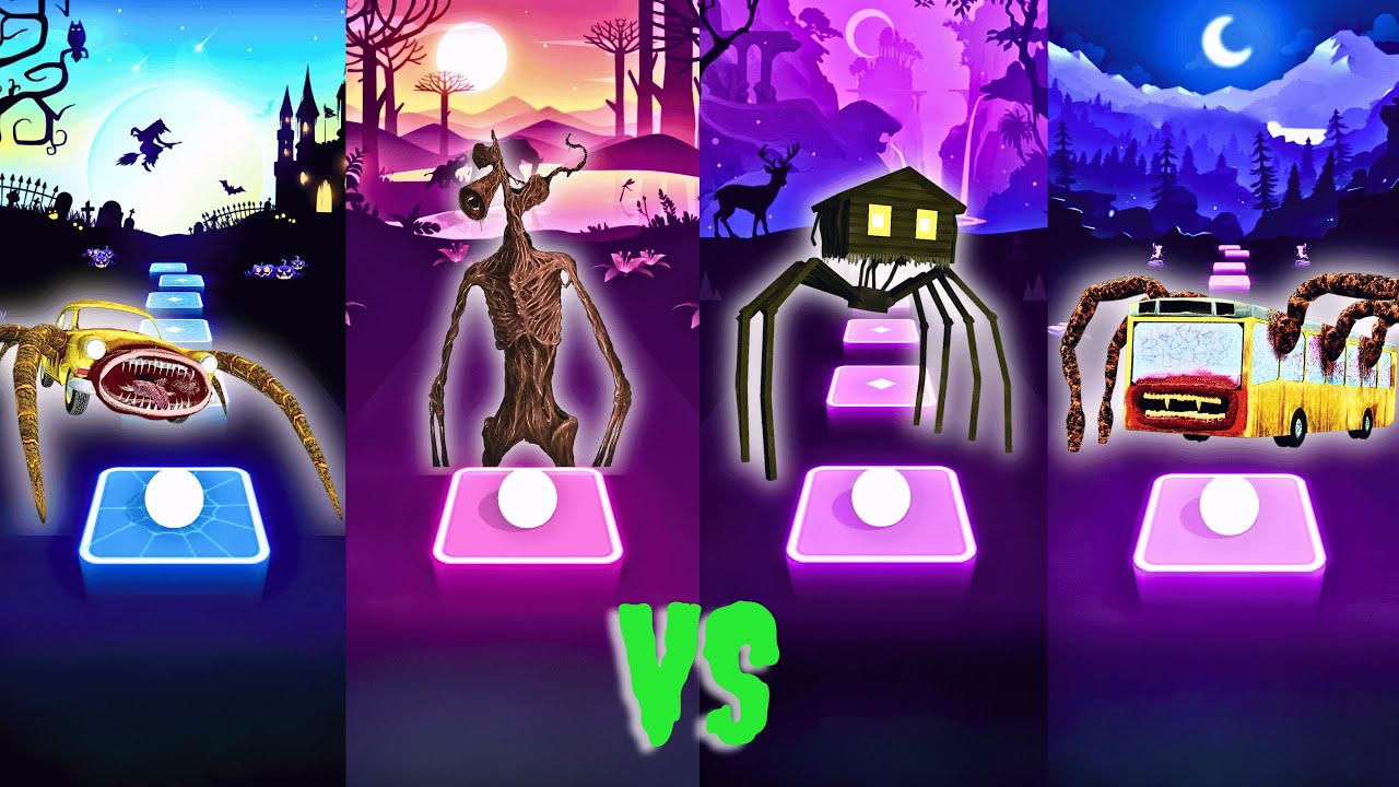 Car Eater VS Siren Head VS House Head VS Bus Eater | Tiles Hop