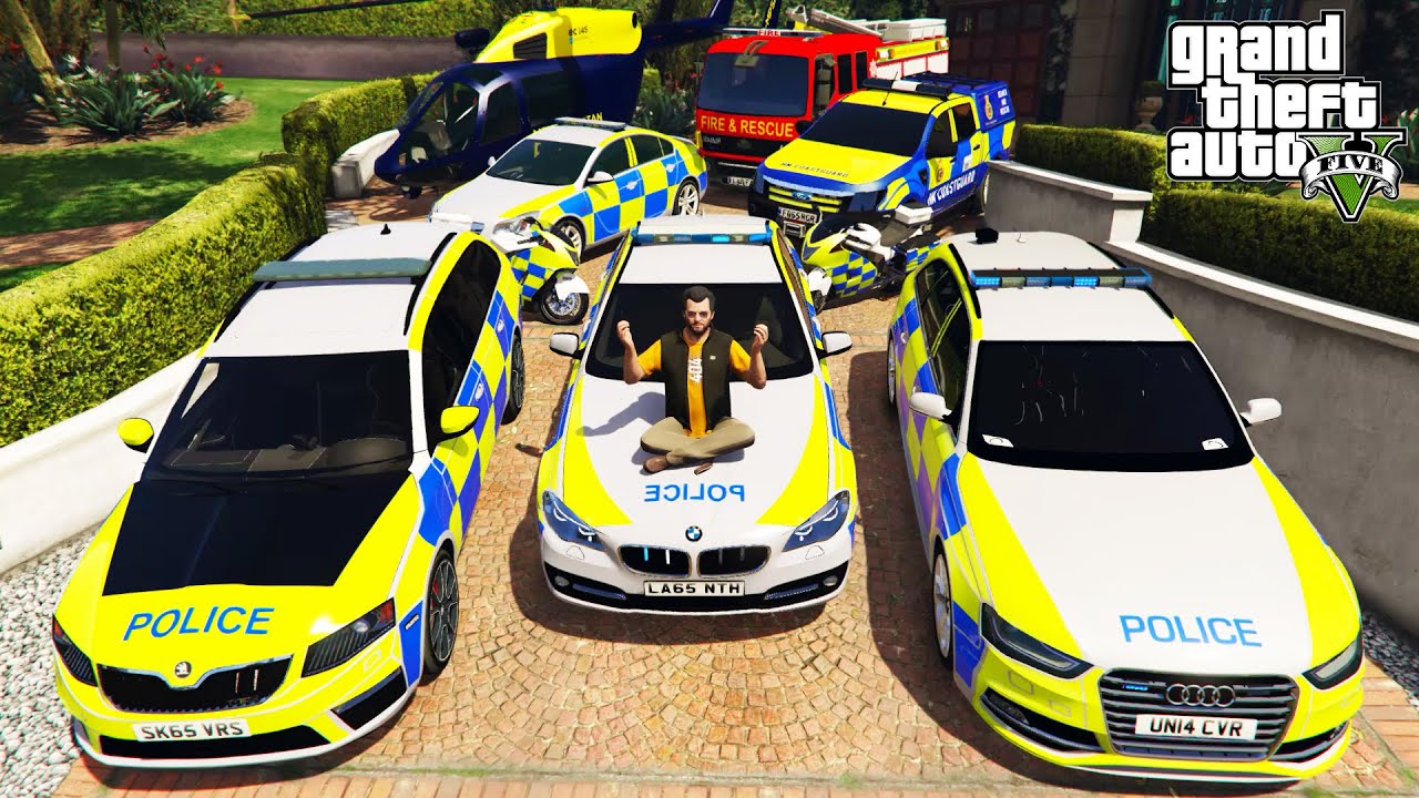 GTA 5 - Stealing Luxury European Police Cars with Michael! (GTA V Real Life Cars #69)