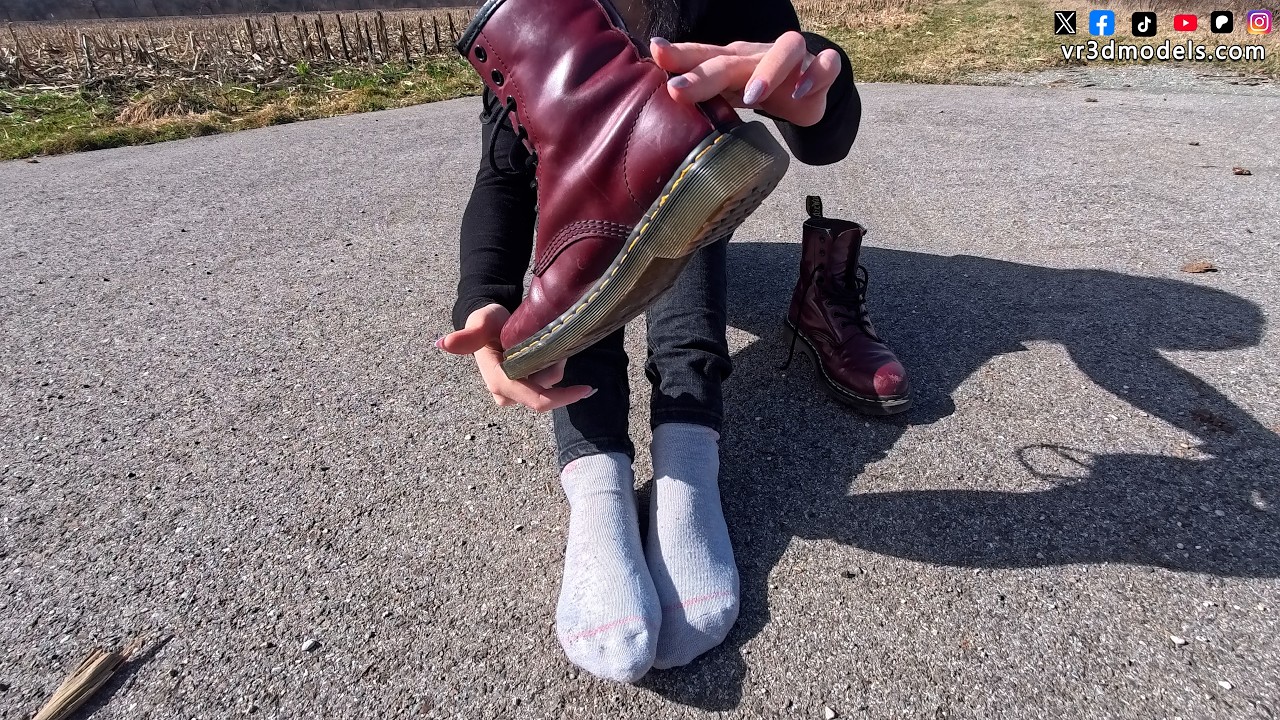 Julia Shows Her Red Dr. Martens Boots | Socks, Soles & Shoe Close-Up | Preview