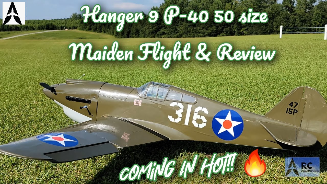 Hangar 9 P-40B Warhawk 50 ARF Maiden Flight & Review