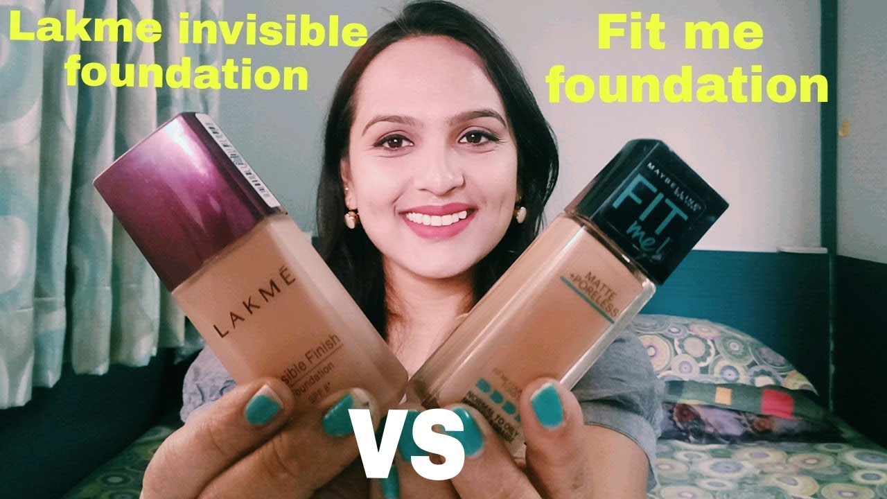 LAKME INVISIBLE  VS MAYBELLINE FIT ME  FOUNDATION REVIEW AND DEMO