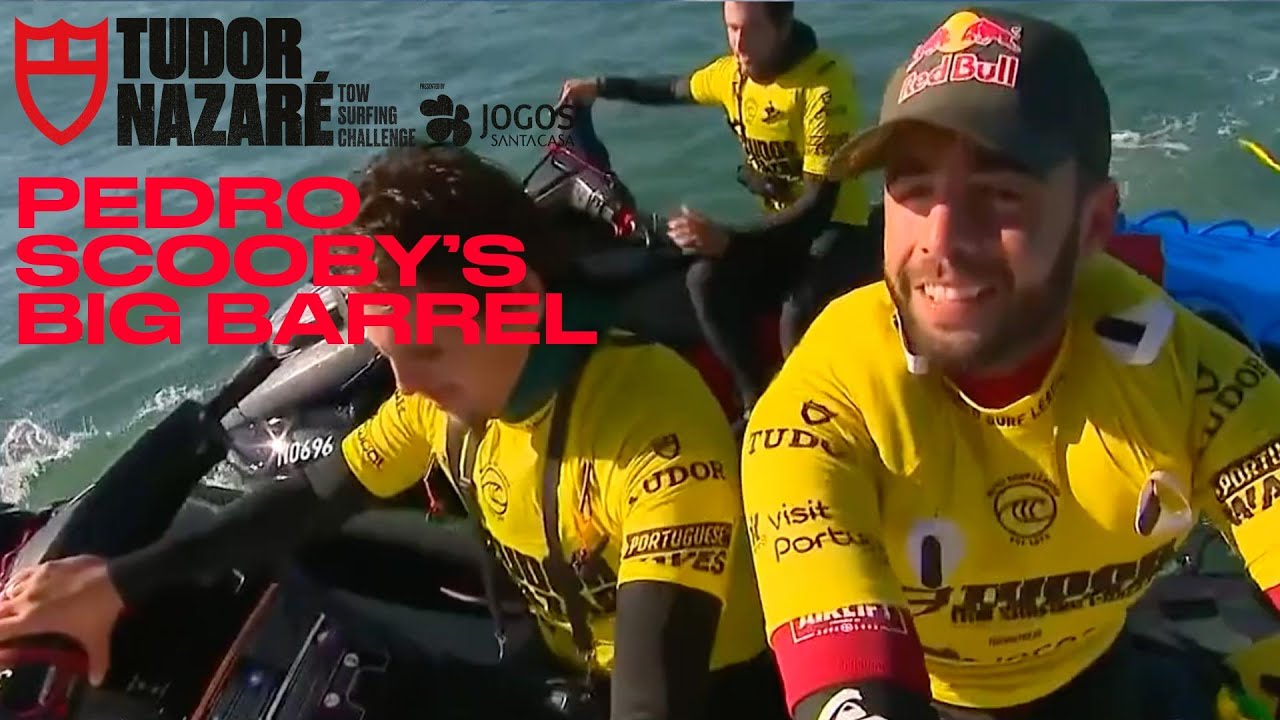 Pedro Scooby's 9.50 Big Barrel And Fired Up Post Heat At The 2021 TUDOR Nazar&eacute; Tow Surfing Challenge