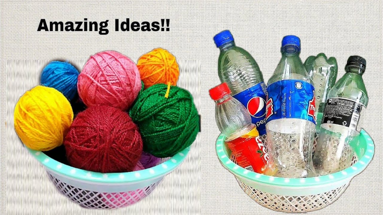 3 Amazing Craft Ideas for Home Decor Out Of Waste Plastic Bottle and wool